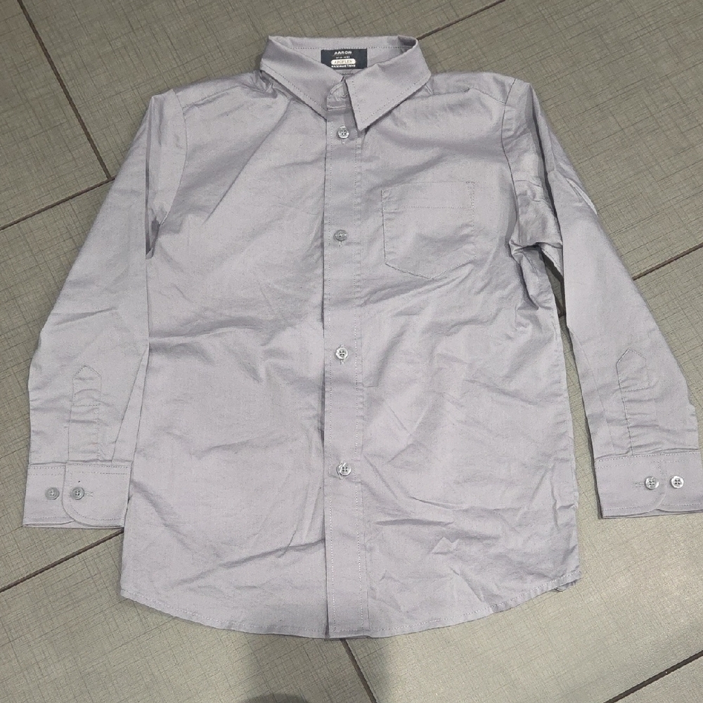 Arrow Boys Light Gray Button-Down Shirt 6/7
